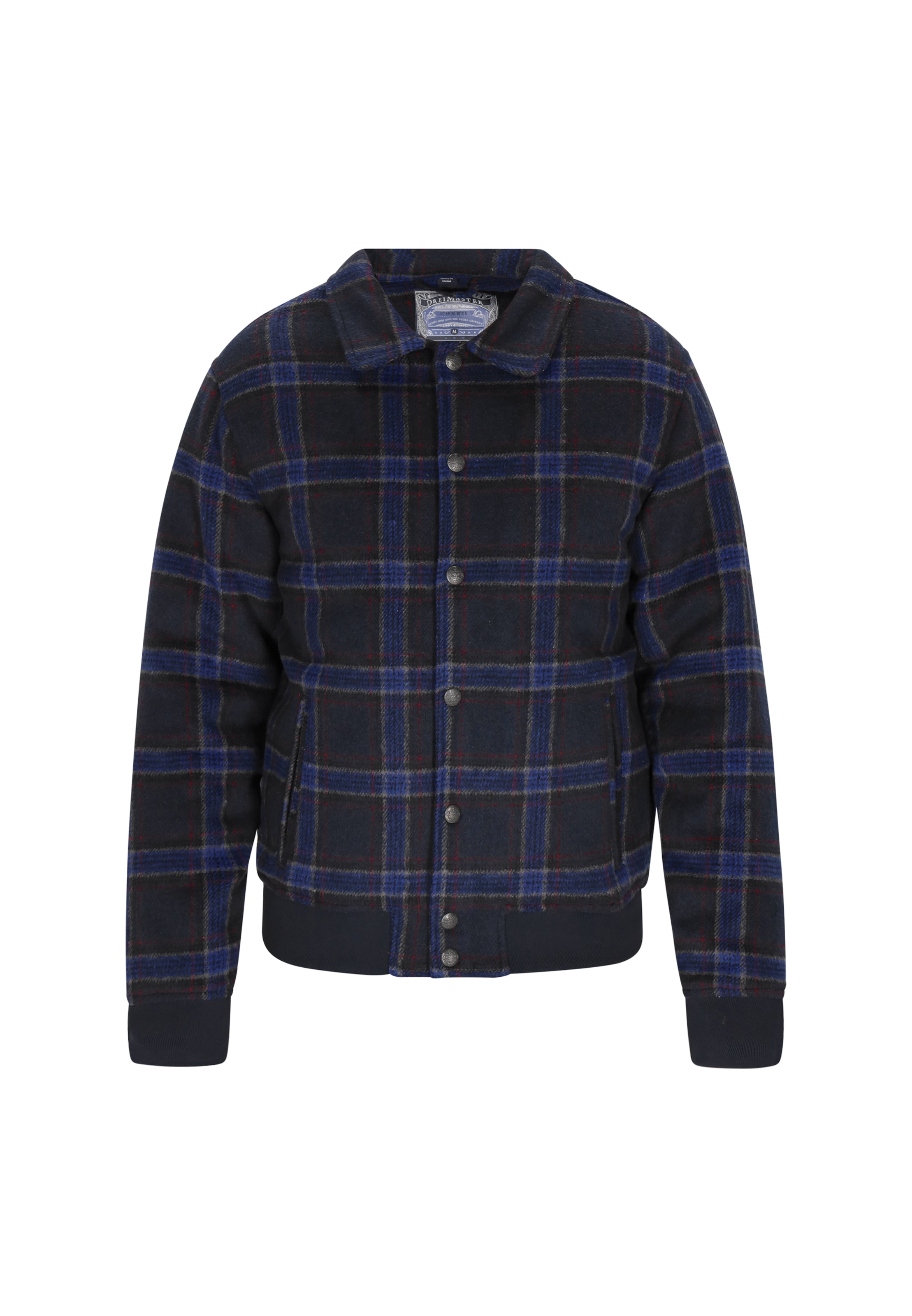 DreiMaster Vintage Veste mi-saison en bleu marine / bleu foncé / rouge, Vue avec produit