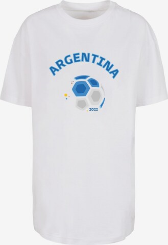 Merchcode Oversizeshirt  'Argentina Football Dress' in Weiß: predná strana