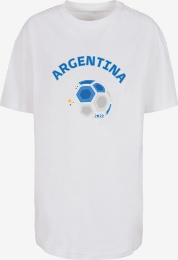 Merchcode Oversizeshirt  'Argentina Football Dress' in blau / gelb / grau / weiß, Produktansicht