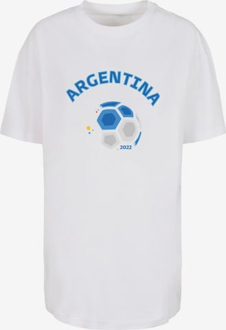 Merchcode Oversized Shirt 'Argentina Football Dress' in White: front