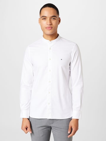 Tommy Hilfiger Tailored Slim fit Button Up Shirt in White: front