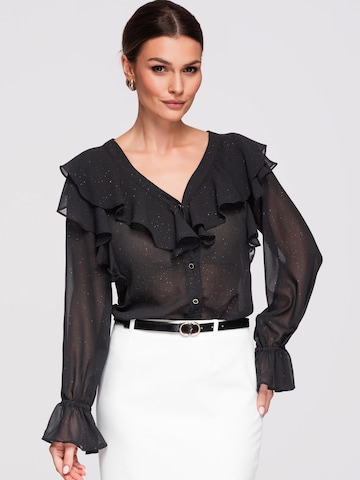 Camicia da donna di Ombre in nero: frontale