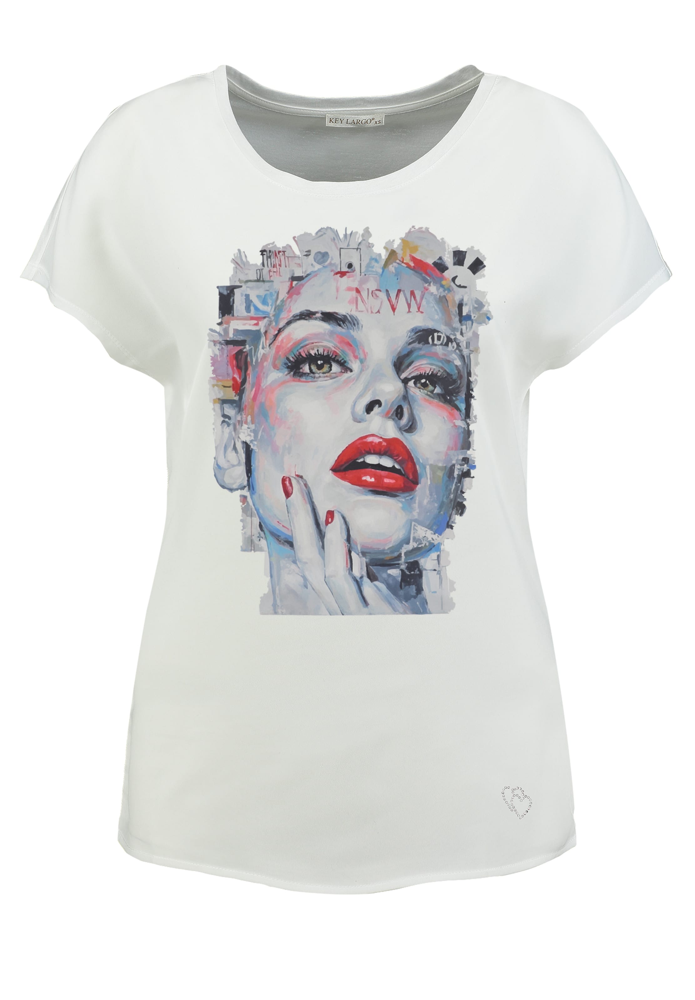 Key Largo Shirt 'Magazine' in White: front