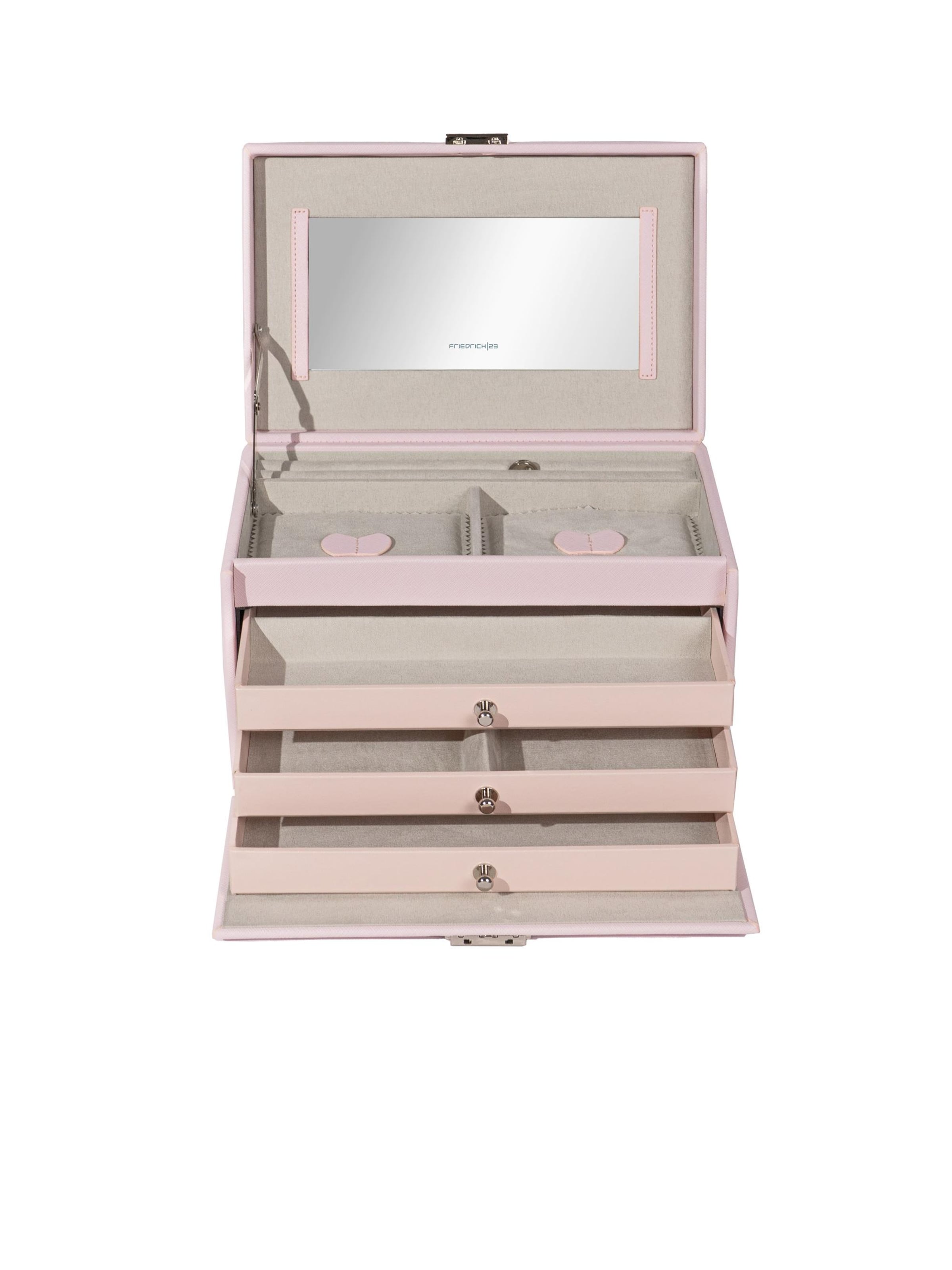 Boîte à bijoux 'JOLIE Schmuckkästchen - Kreuznarben Optik' Friedrich23 en rose