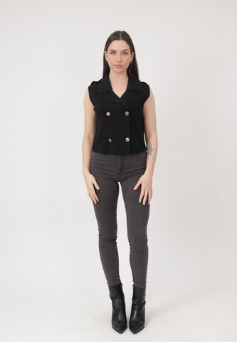 Elara Bluse in Schwarz: Vorderseite