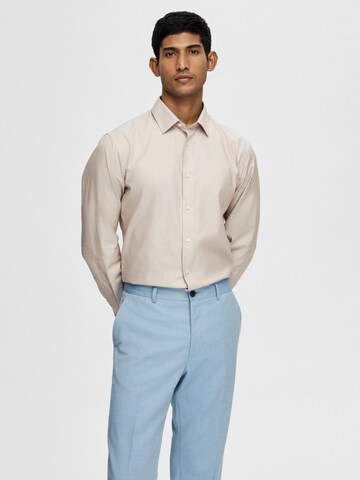 SELECTED HOMME Slim fit Skjorta 'Ethan' i beige: framsida
