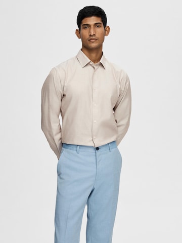 SELECTED HOMME Slim Fit Skjorte 'Ethan' i beige: forside
