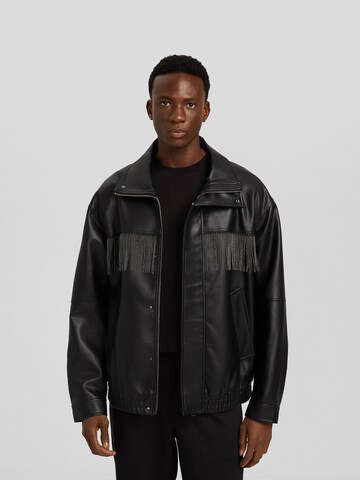 Bershka Between-Season Jacket in Black: front