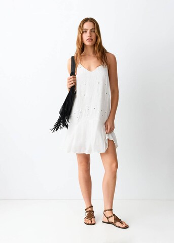 MANGO TEEN Dress 'Moss' in White: front