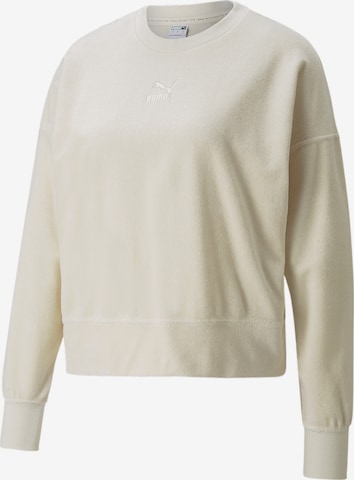 Sweat-shirt PUMA en beige : devant