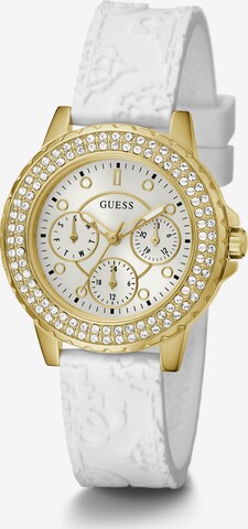 GUESS Analog Watch 'Crown Jewel' in White