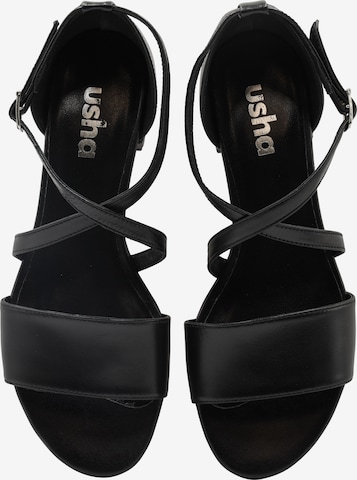 Usha Strap Sandals in Black