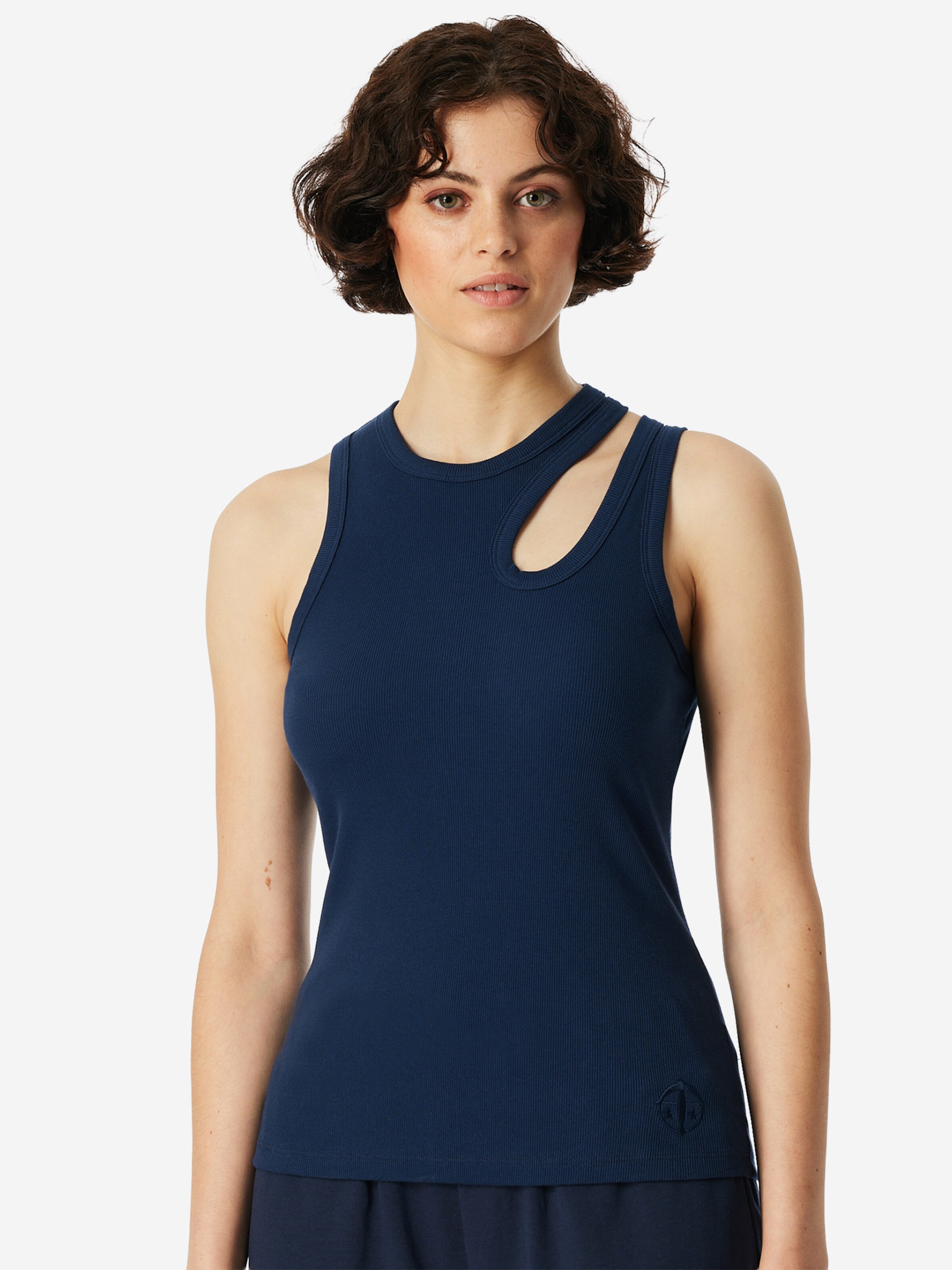 SCHIESSER Top ' SCHIESSER 150 YEARS ' in Blauw: voorkant