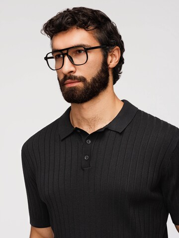 Ombre Poloshirt in Schwarz