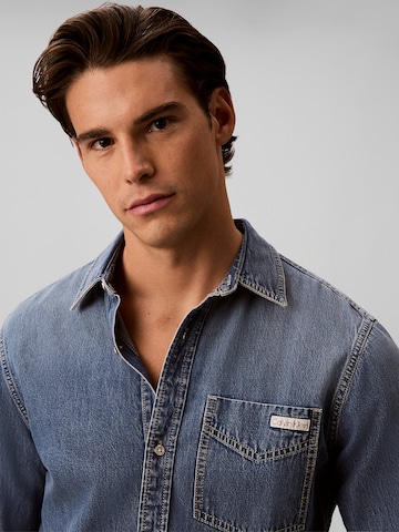 Calvin Klein Jeans Regular Fit Hemd in Blau