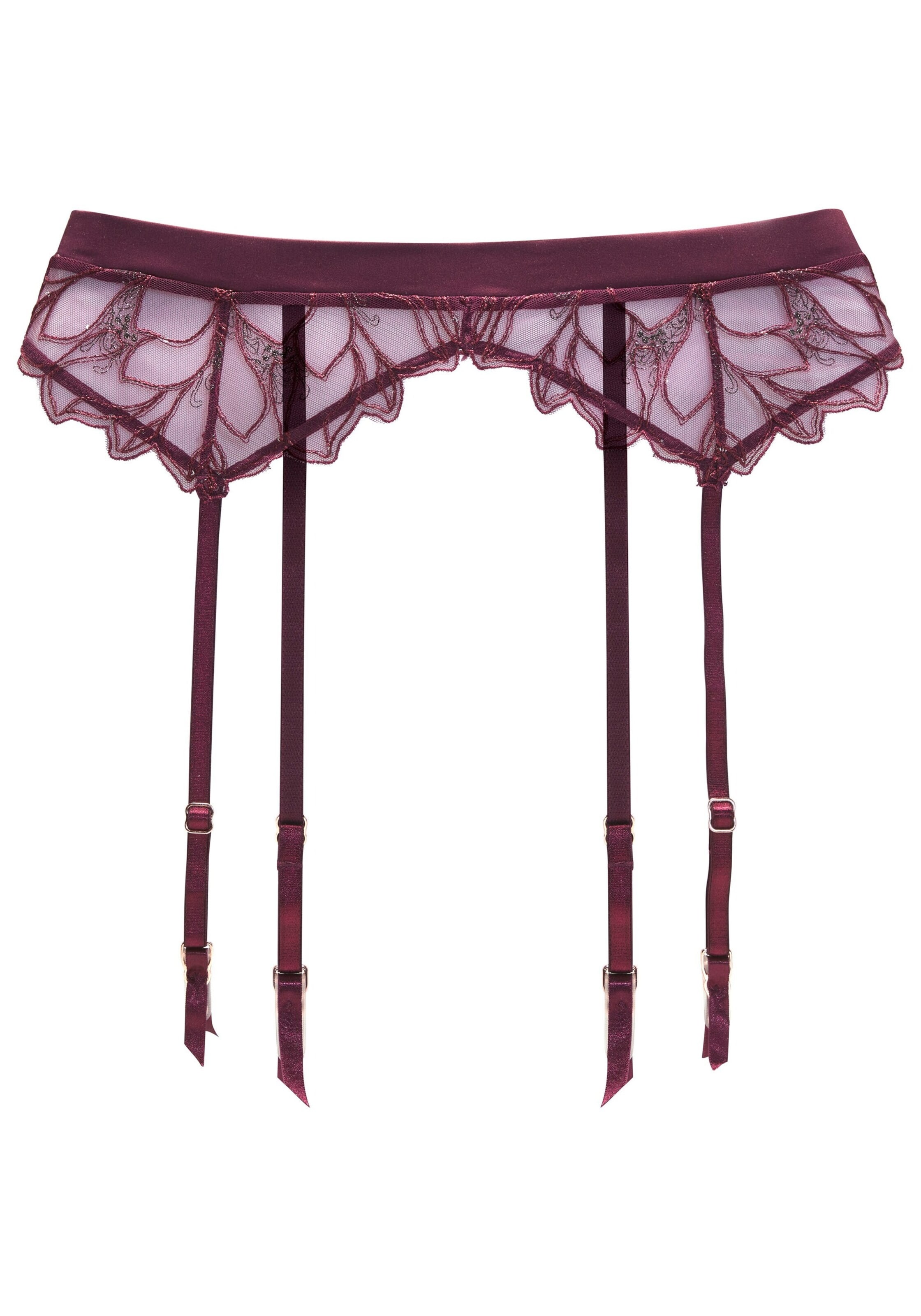 LASCANA Stockings with Garter Belts in Red: front