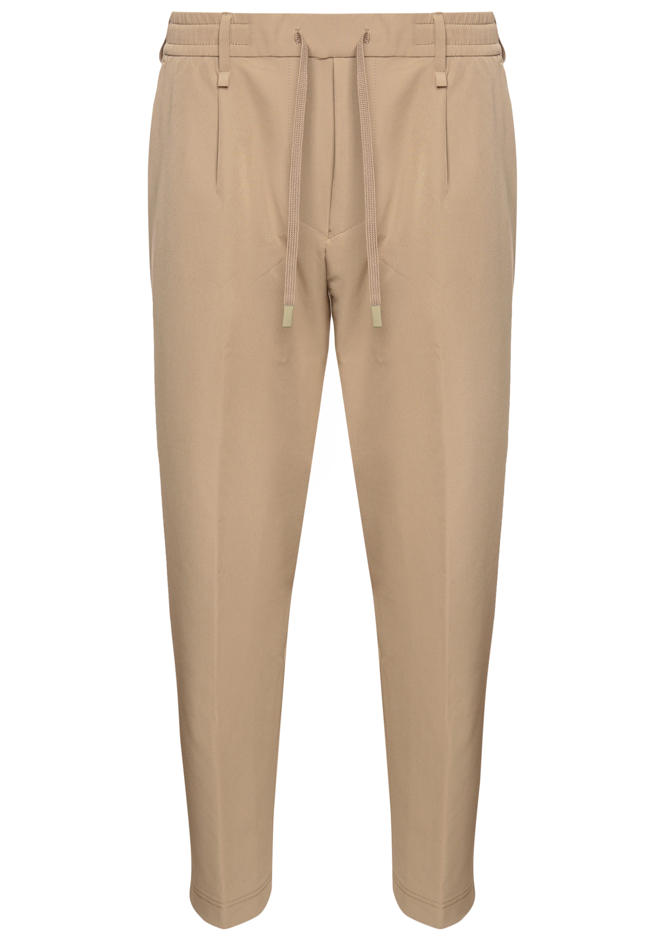 BOSS Tapered Pants ' Convert-Pleat ' in Brown: front
