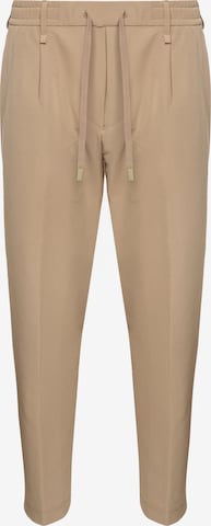 BOSS Pleat-Front Pants ' Convert-Pleat ' in Brown: front