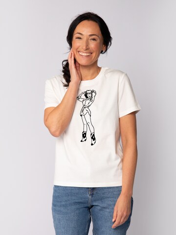 Watapparel Shirt 'Cowgirl' in Wit: voorkant