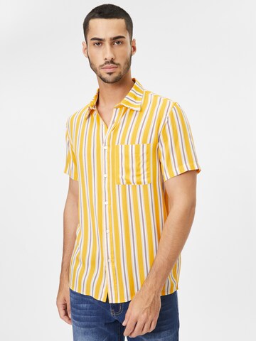 AÉROPOSTALE Regular fit Button Up Shirt in Yellow: front