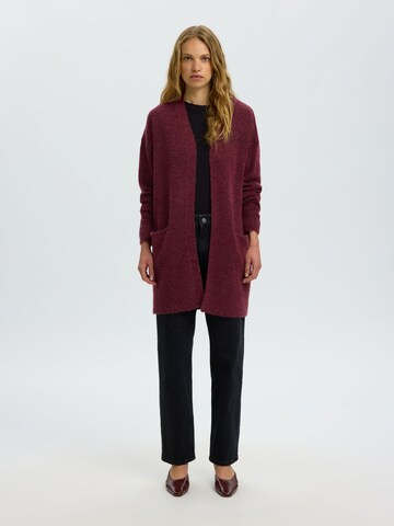 SELECTED Gebreid vest in Rood: voorkant
