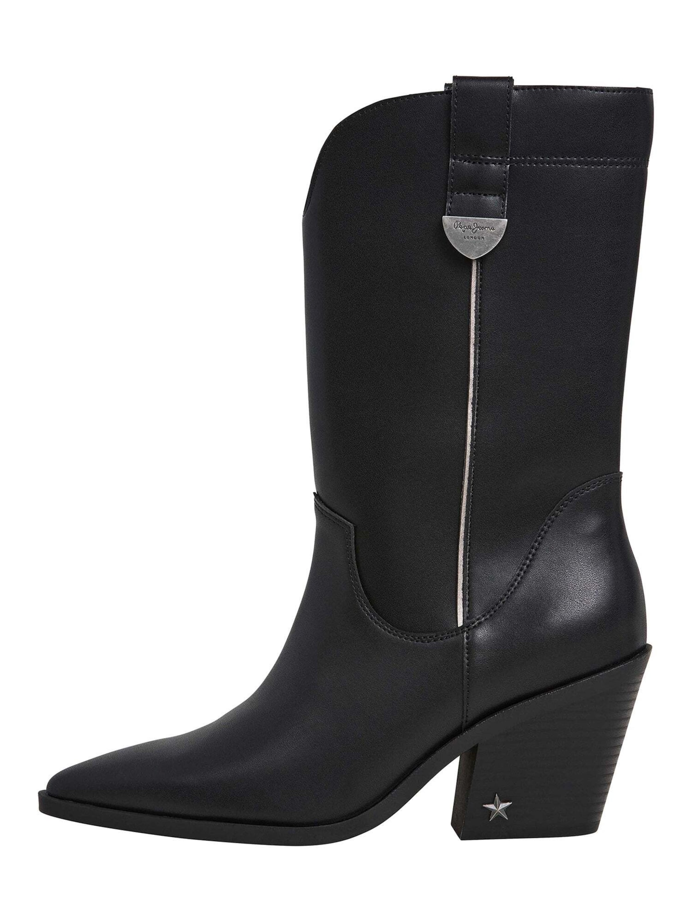 Pepe Jeans Cowboy boot 'Gina' in Black: front