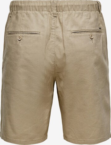 Only & Sons Regular Pleat-Front Pants 'Leo' in Beige