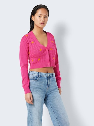 Noisy may Knit Cardigan 'Lil' in Pink: front