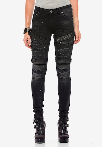 CIPO & BAXX Slim fit Jeans in Black: front