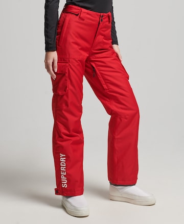 Superdry Wide leg Pants in Red: front
