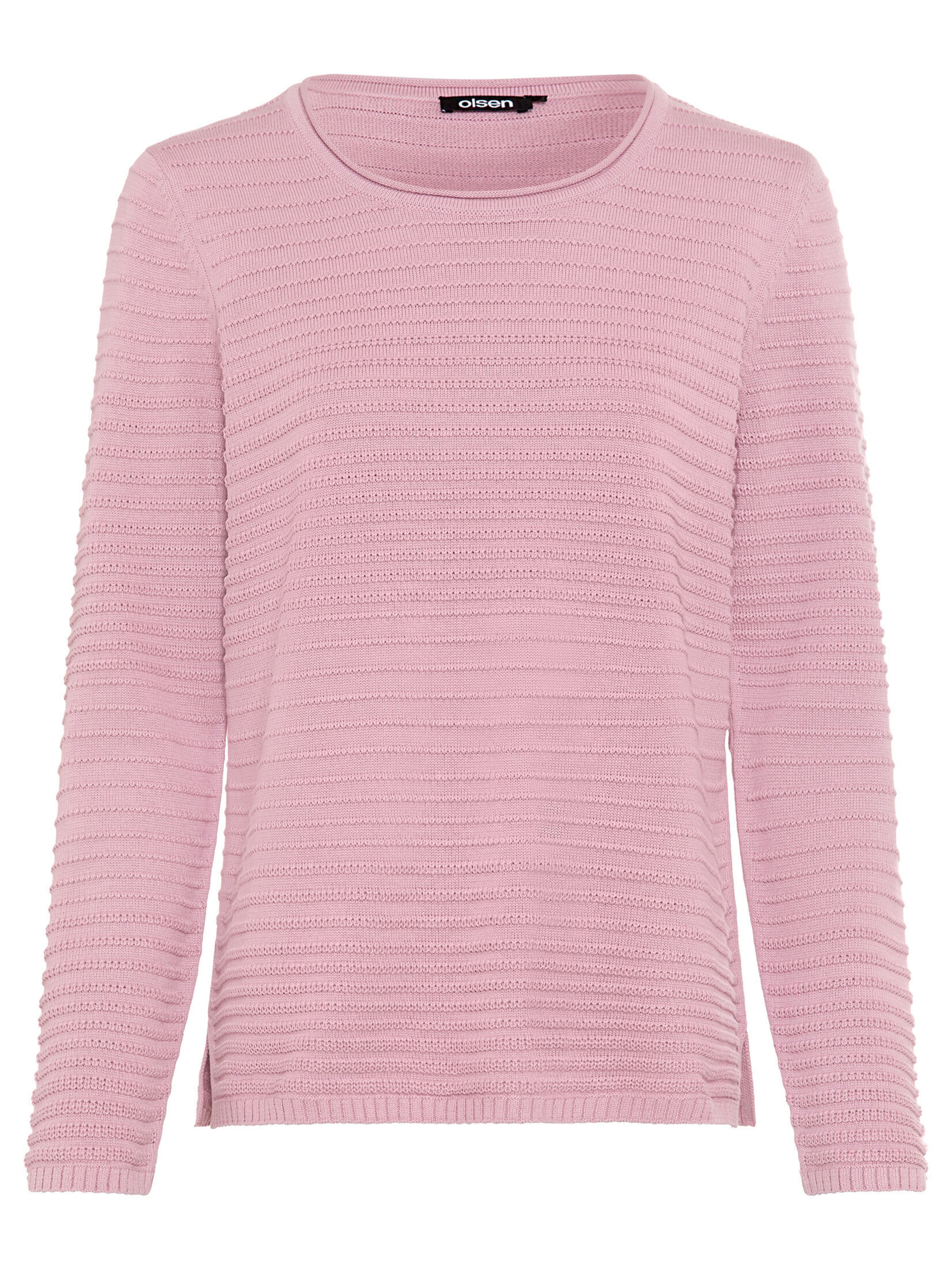 Olsen Pullover, seitliche Schlitze in Pink: Vorderseite