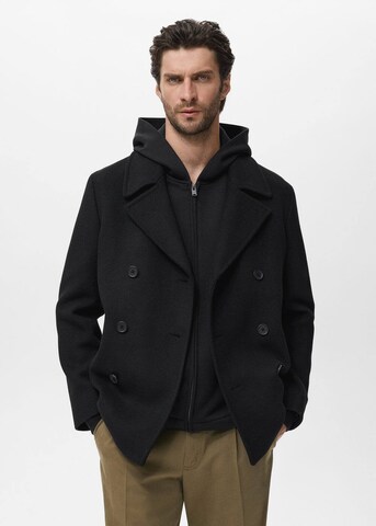 MANGO MAN Between-Seasons Coat 'Tinof' in Black: front