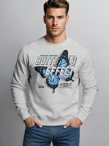 Neverless Sweatshirt 'Butterfly' in Grey
