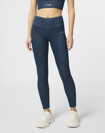 Plein Sport - Skinny Leggings en azul: frente