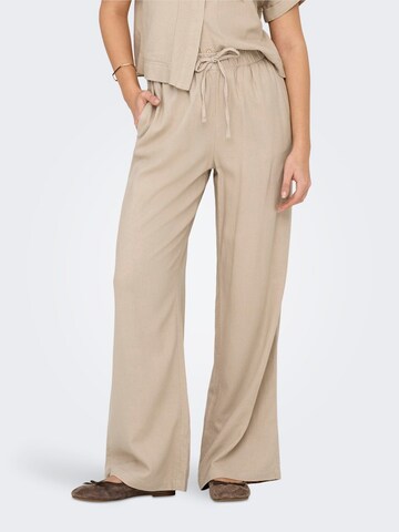 Wide Leg Pantalon 'ONLCARO' ONLY en beige : devant