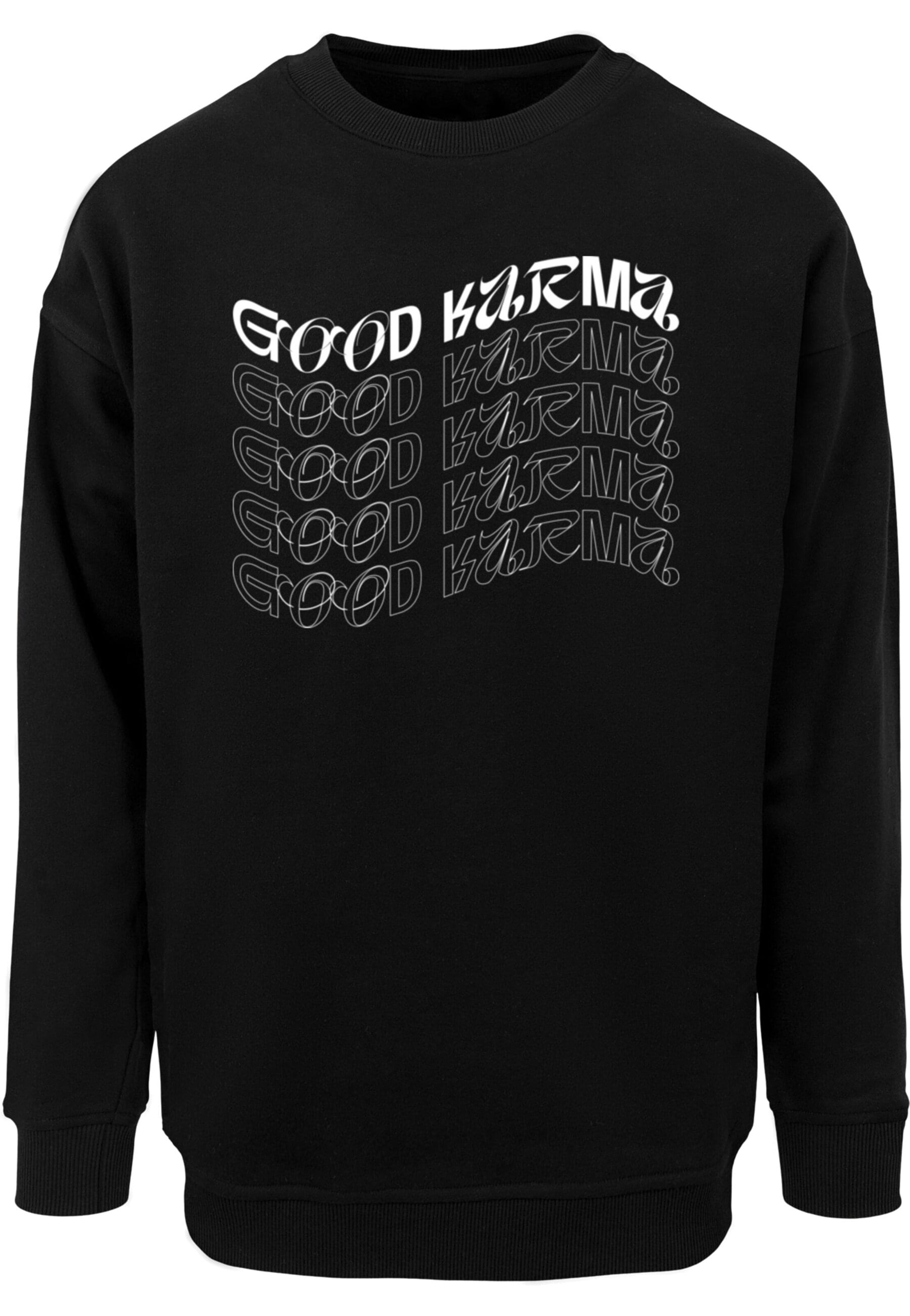 Merchcode Sweatshirt 'Good Karma' in Black: front
