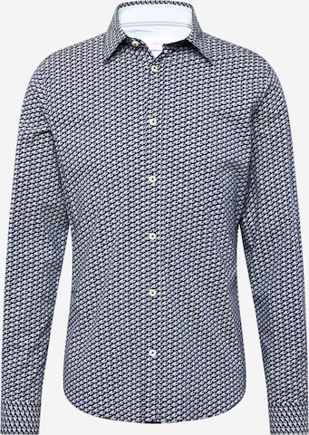 s.Oliver - Ajuste estrecho Camisa en azul: frente