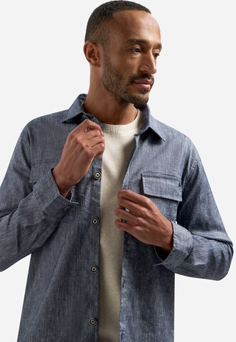 No Excess Regular fit Button Up Shirt in Blue