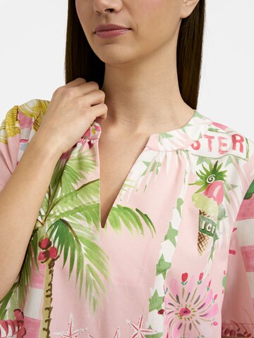 Smith&Soul Gemusterte Schlupfbluse Kurzarm in Pink