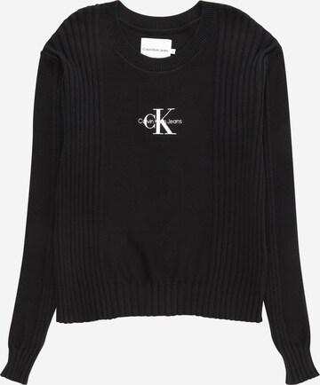 Pull-over Calvin Klein Jeans en noir : devant