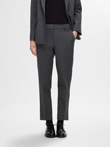 SELECTED FEMME Tapered Pressveckad byxa 'Rita-Ria' i grå: framsida