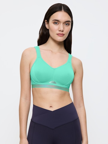 TRIUMPH Bustier Sport bh ' Triaction Cardio Flow ' in Groen: voorkant
