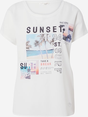 Key Largo Shirt 'SUNSET' in White: front