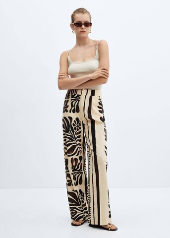 MANGO Wide Leg Housut 'Karina' värissä beige