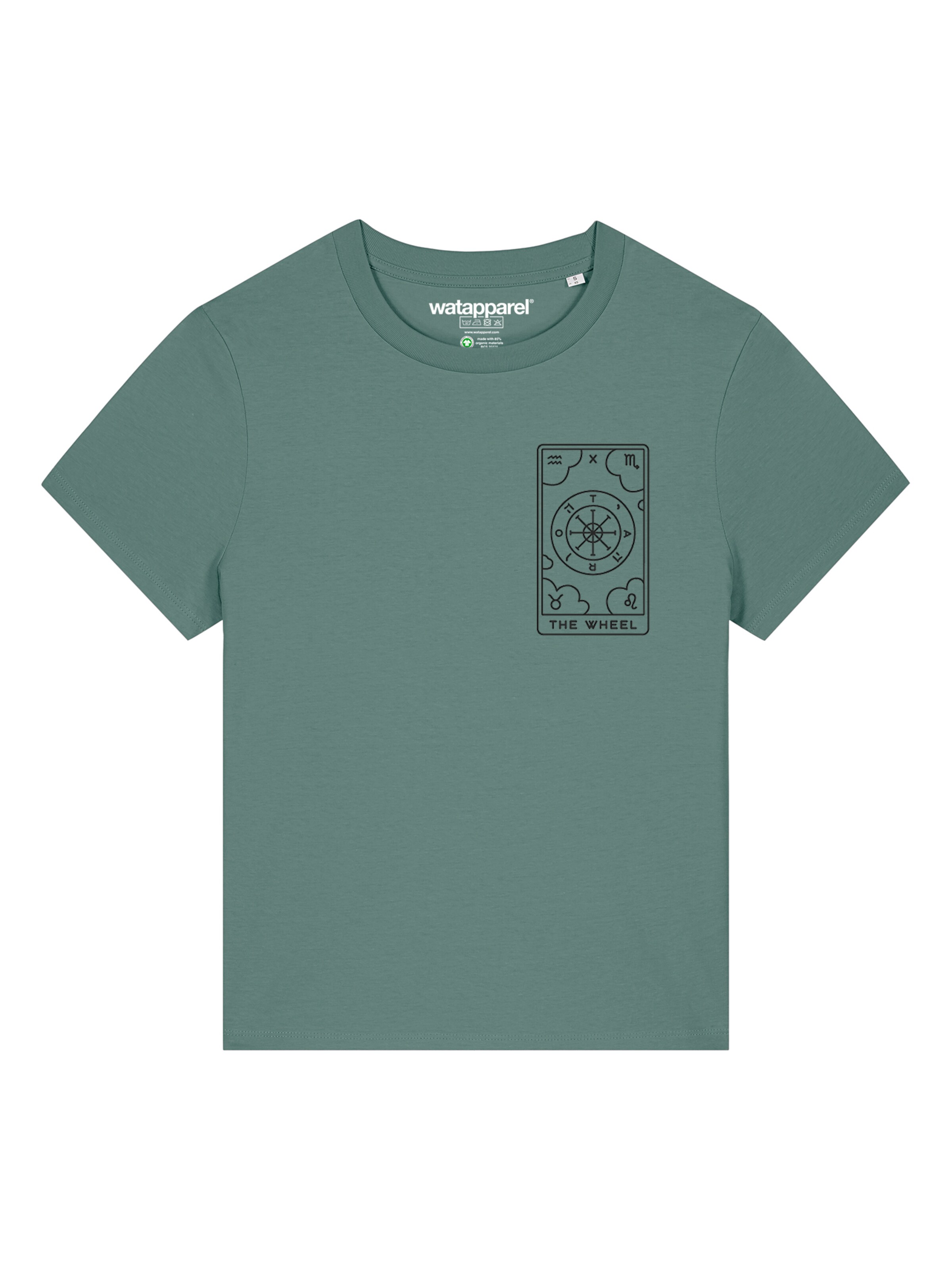 T-shirt 'Tarot The Wheel' Watapparel en vert : devant