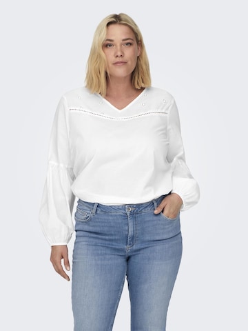 ONLY Carmakoma Blouse in Wit: voorkant