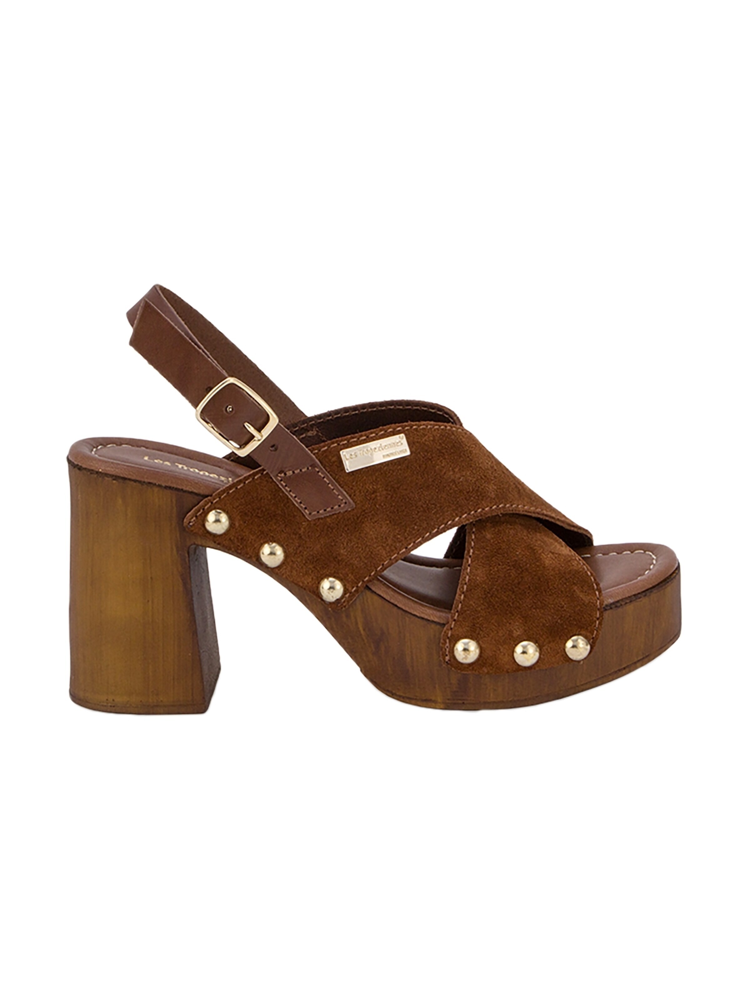 Les Tropéziennes Sandaal 'Paloma – Ledersandalen mit Absatz' in Bruin