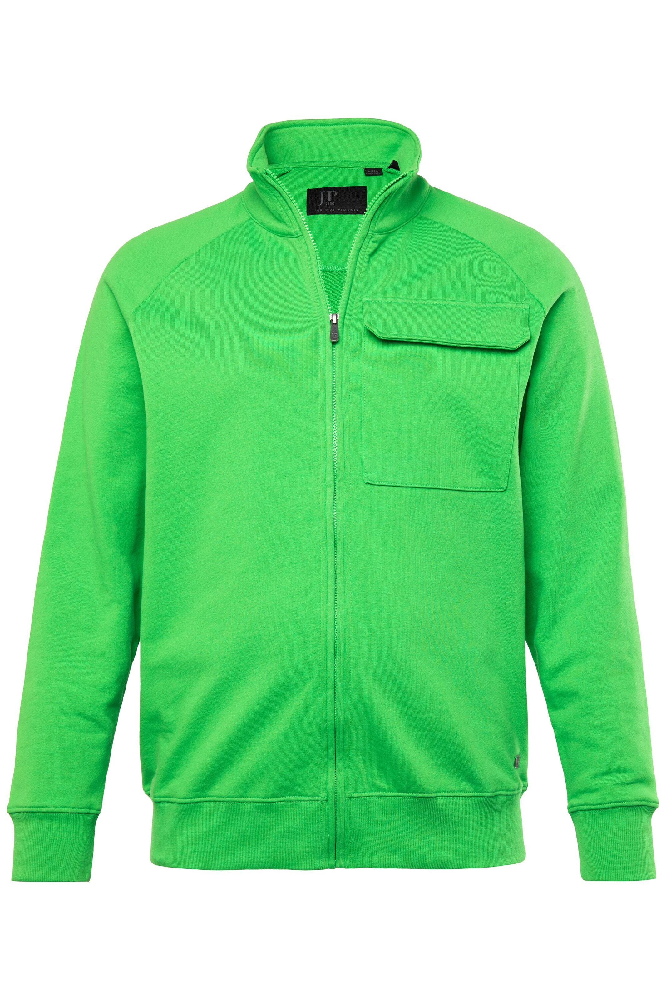 JP1880 Sweatvest in Groen: voorkant