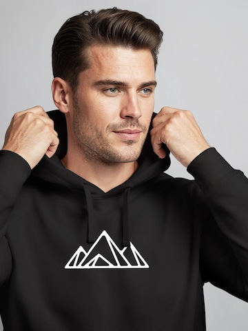 Neverless Sweatshirt 'Berg Polygon' in Schwarz