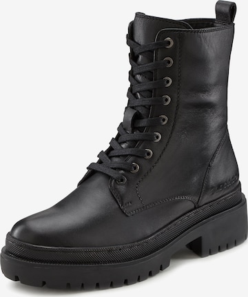 Elbsand Lace-Up Ankle Boots in Black: front